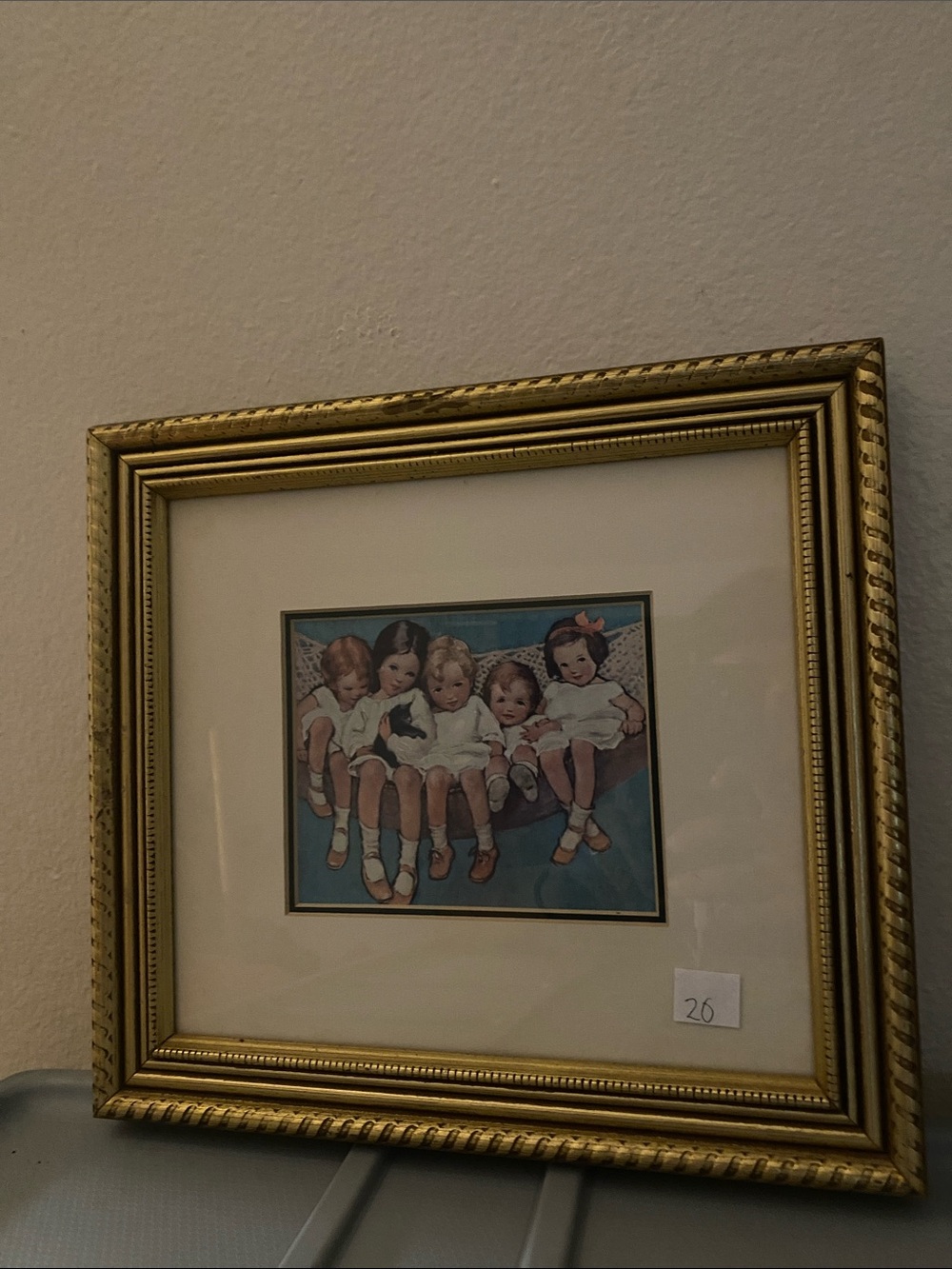 artis Gold Framed Vintage Children Illustration